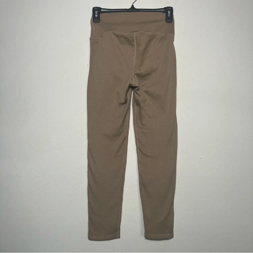 Good American‎ Brown Camel Seamless Compression shape wear Leggings SZ 1/2 NWT